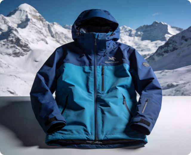 滑雪服主图：雪地实景穿着大片